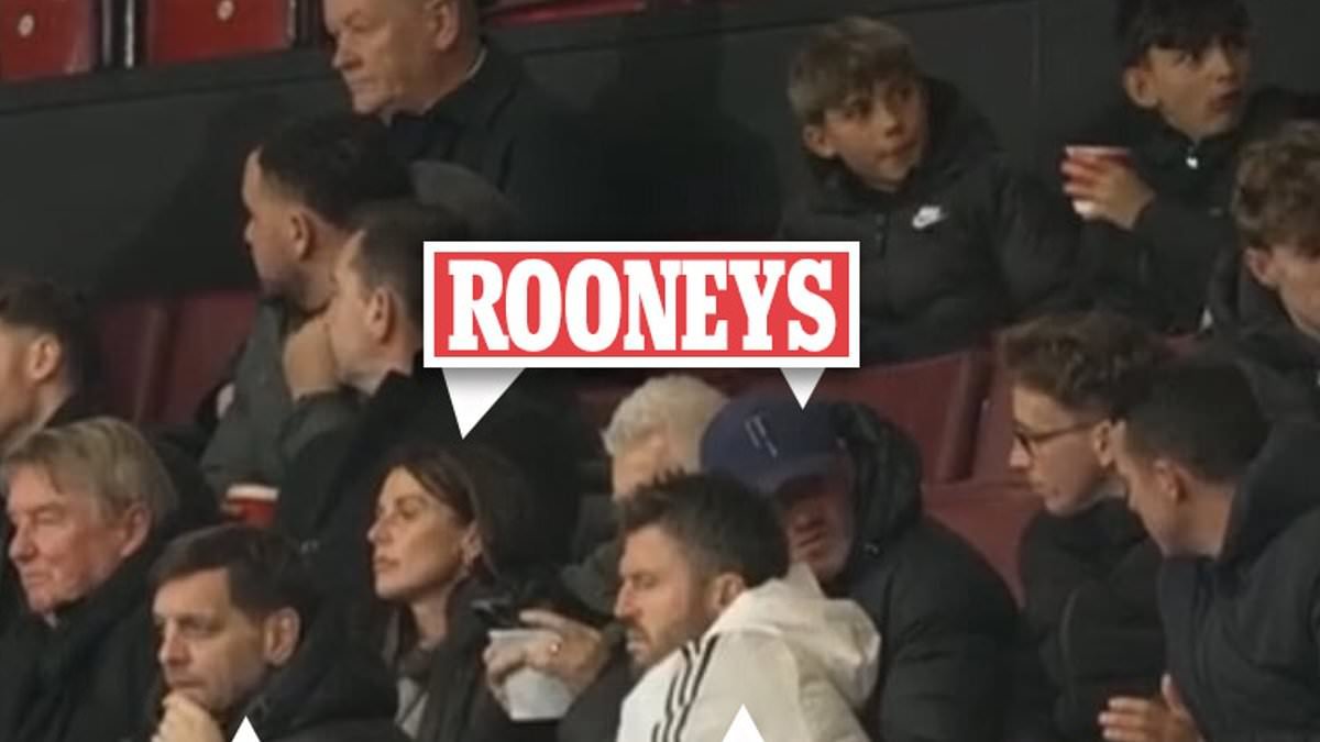 Doting parents Wayne and Coleen Rooney watch son Kai, 16, make Old Trafford debut - with Michael Carrick and Man United head honchos packing director's box for U18s game