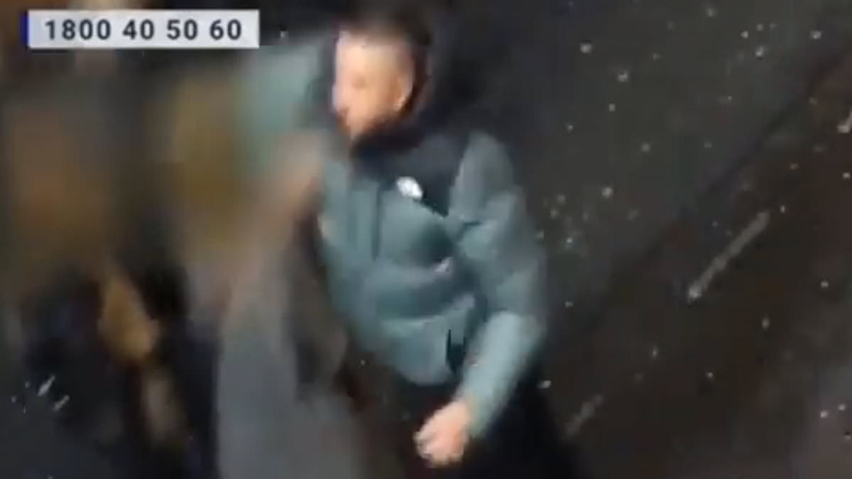 Sickening moment punches random woman on the street and knocks her unconscious: Police hunting thug