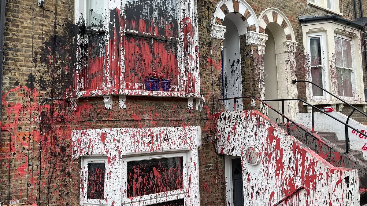 'Chinese gang turf wars' could be behind red and black paint attacks on row of houses across Britain that have left residents 'traumatised'