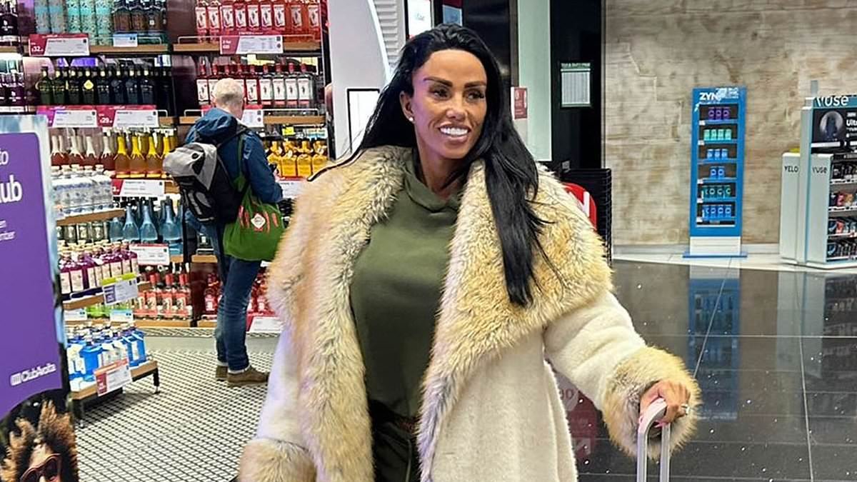 Katie Price arrives back in the UK after raunchy performance in Ireland while husband Lee Andrews remains in Dubai amid Iranian missile strikes