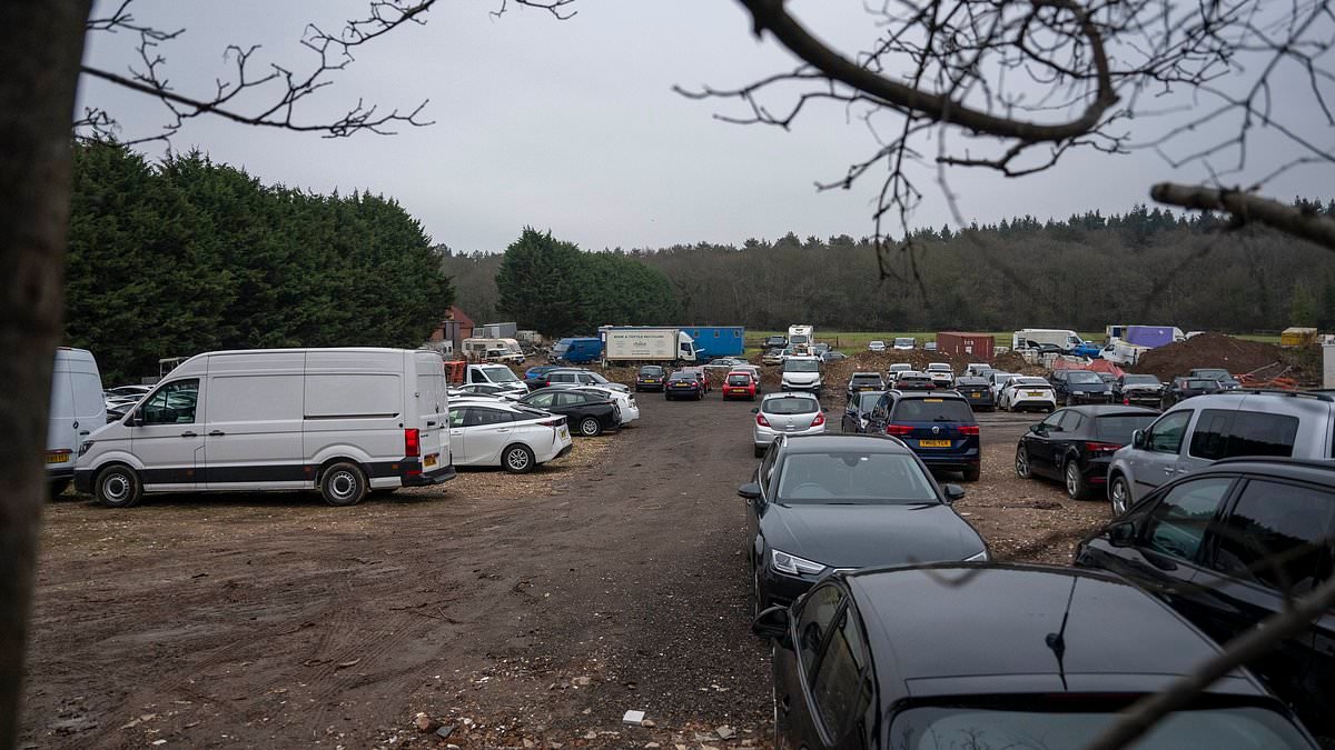 Group of suspected travellers accused of 'destroying' green fields opposite the luxurious £500-a-night Cliveden House hotel loved by Meghan Markle and Carol Kirkwood after dumping scrap metal and caravans on it