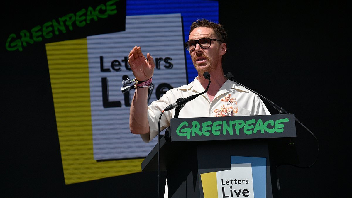 TALK OF THE TOWN: Eco-warrior Benedict Cumberbatch... and a flying visit to tea at his friend's country pile in a helicopter