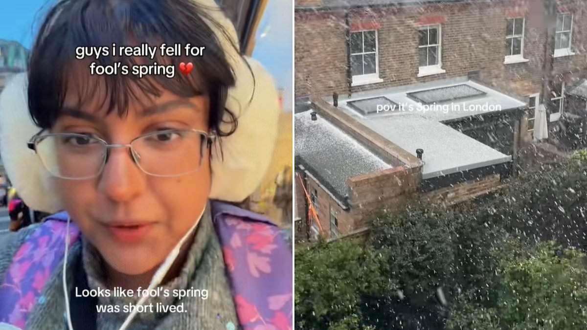 Did YOU fall for 'Fool's Spring'? Brits are baffled by the freezing weather - just days after the UK experienced its warmest day of the year