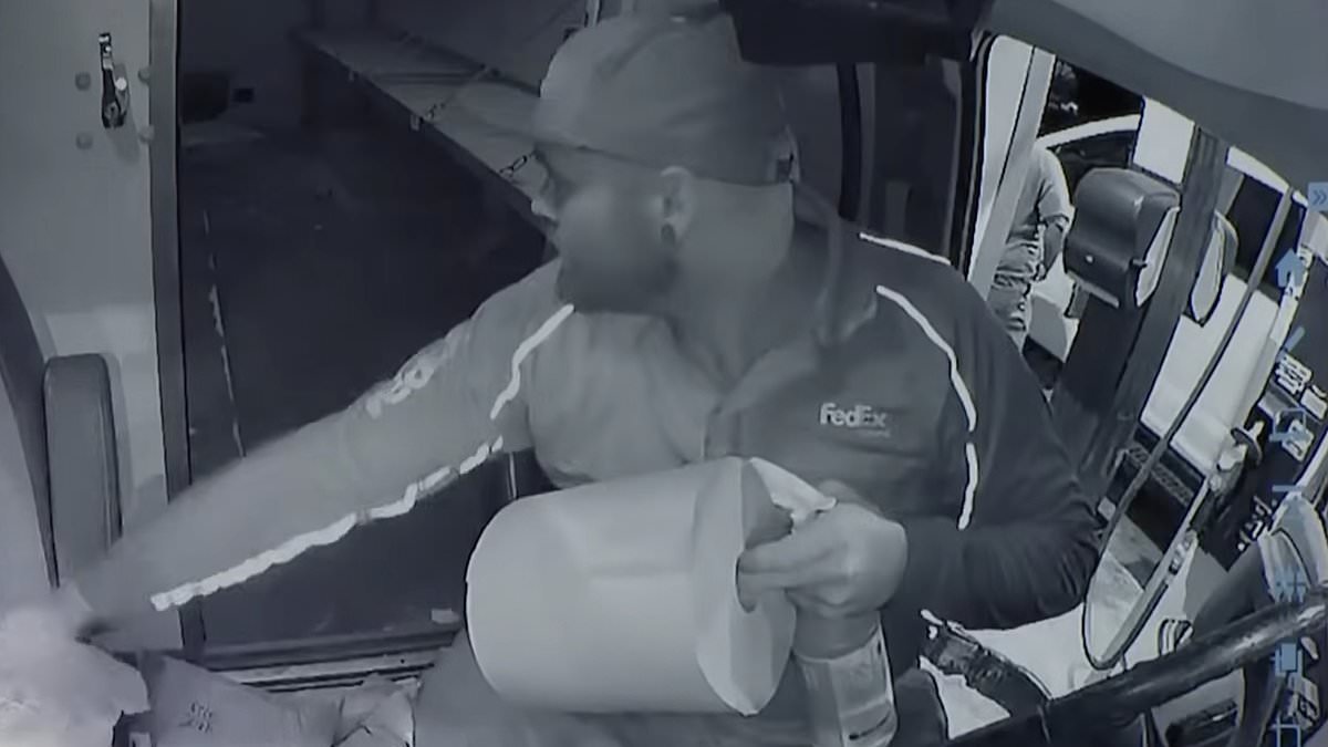 Killer FedEx driver Tanner Horner filmed cleaning his van after abducting and murdering Athena Strand, 7