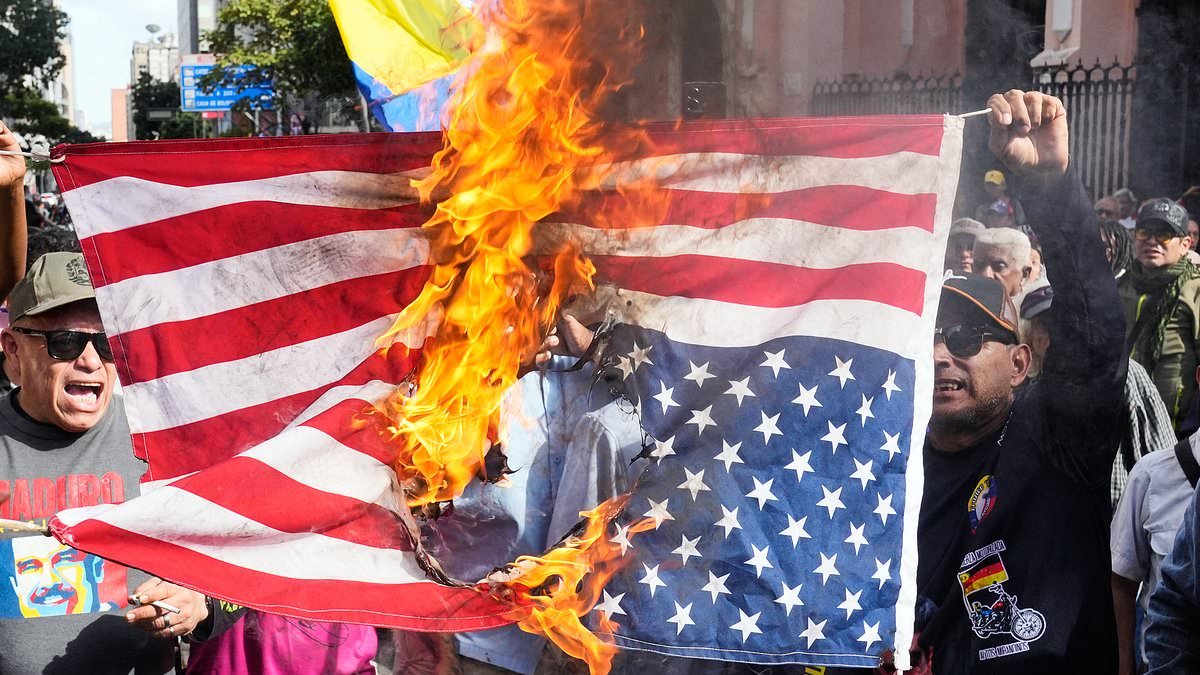 Chaos in Caracas: Supporters of captured Nicolas Maduro take to the streets to decry 'absurd' raid in protests