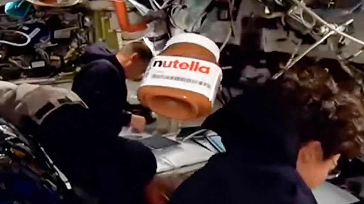 NASA fans are shocked as a pot of NUTELLA floats around the Orion capsule as the Artemis II astronauts make history with their moon flyby - as one calls it the 'greatest free advert in history'