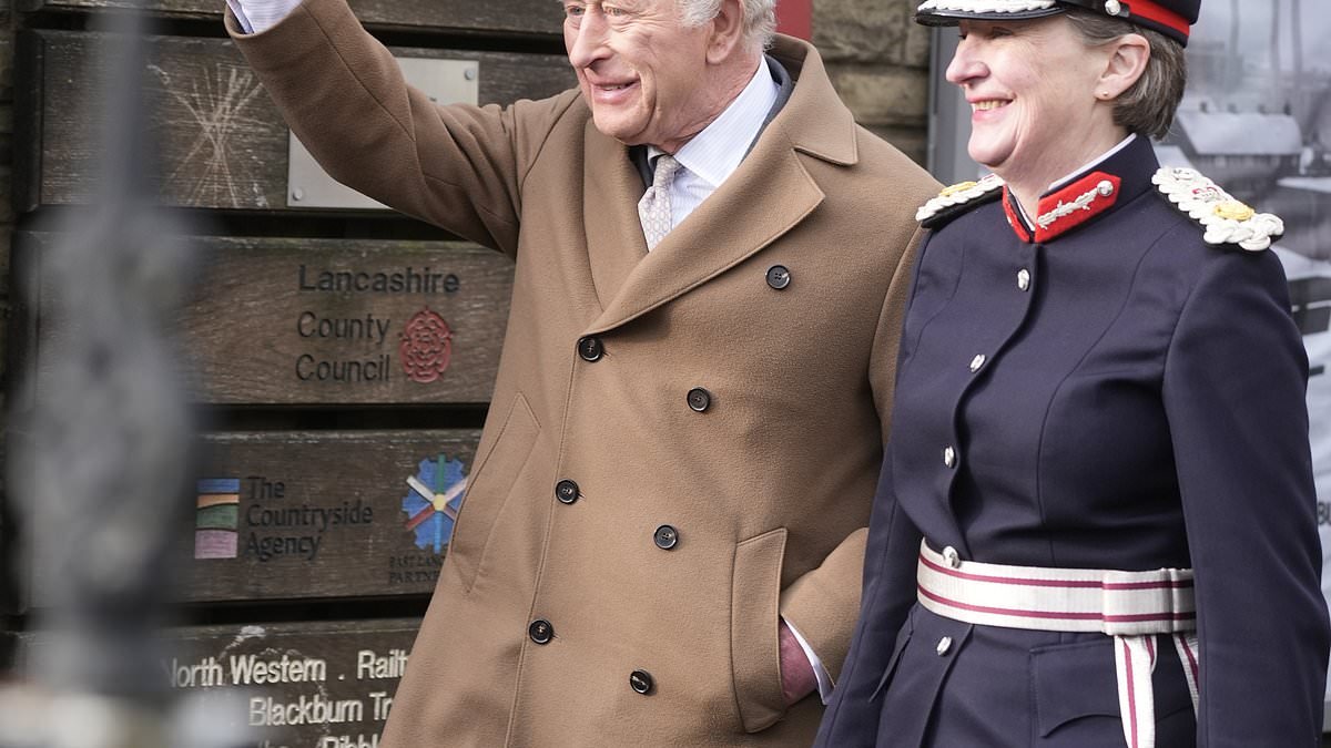 King Charles greets crowds during visit to Lancashire after William and Kate addressed Epstein scandal for first time to say they are 'deeply concerned'