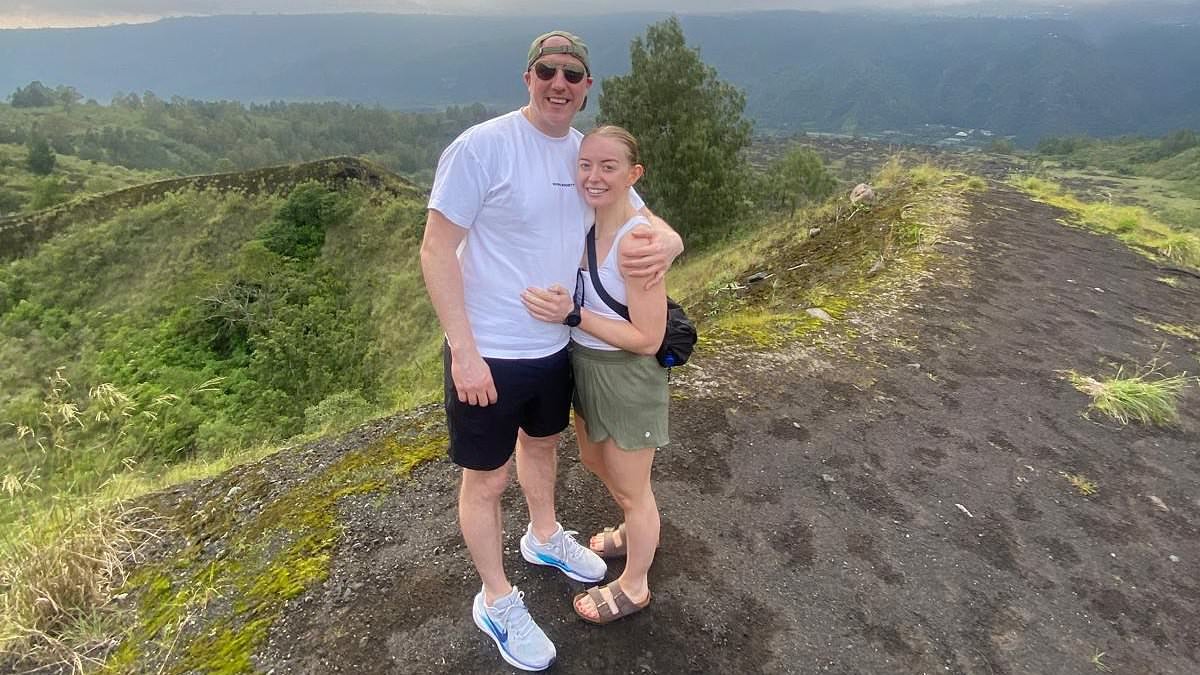Stranded Brit holidaymakers face around-the-world trip to get home from Bali: Couple will travel 16,000 miles via US after flight home was cancelled due to Iran war