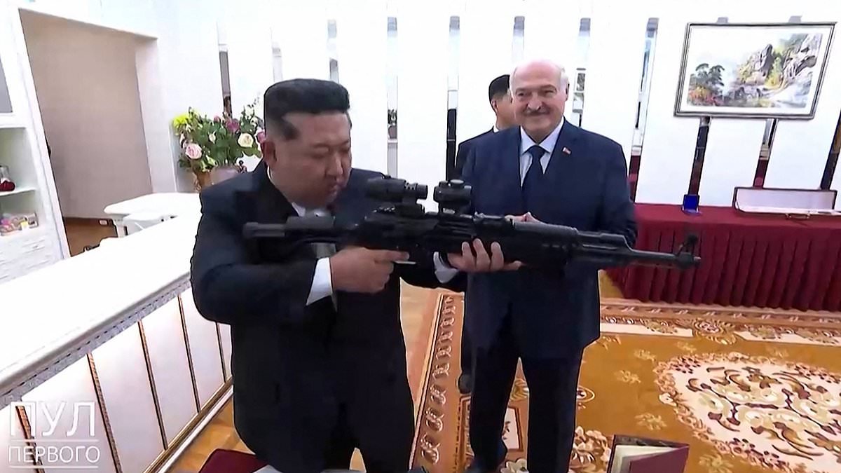Belarus' President brings Kim Jong Un a gift from home... as leaders sign a 'friendship and cooperation' treaty in North Korea