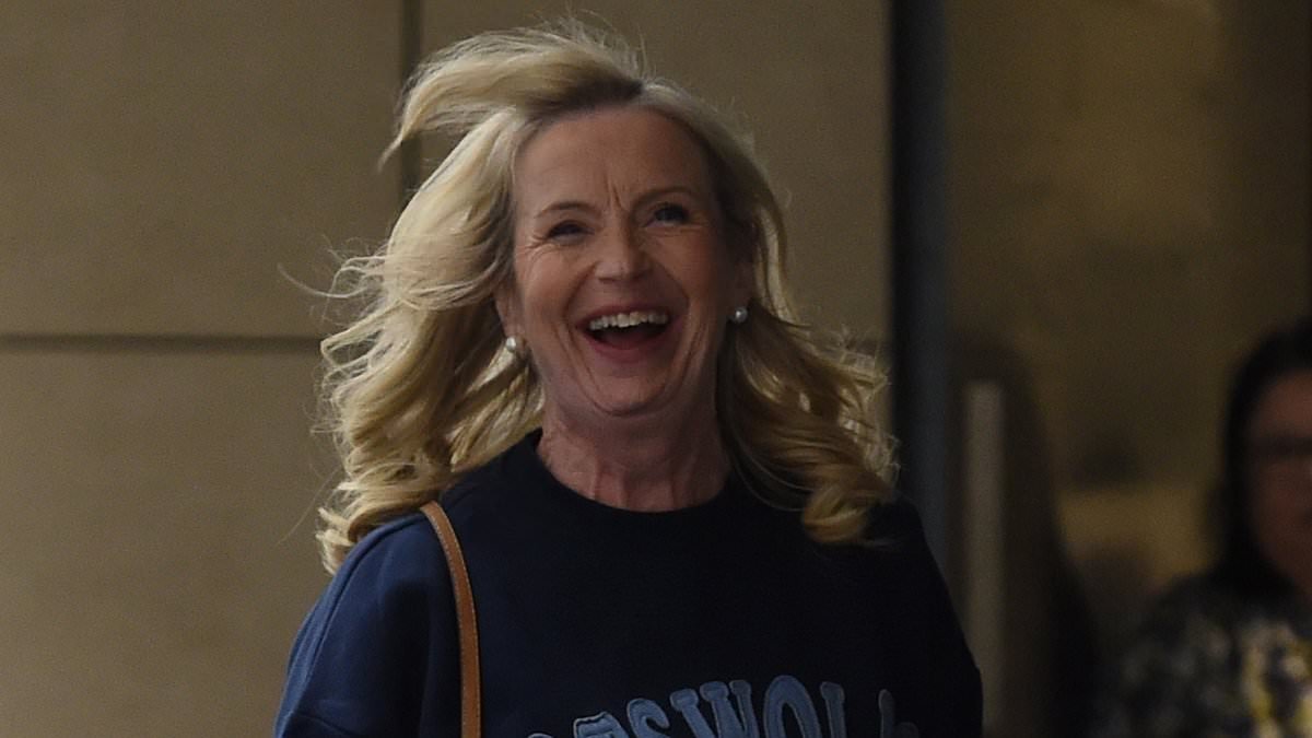 Carol Kirkwood looks in great spirits as she steps out after her final BBC Breakfast show - despite Naga Munchetty's brutal parting dig at her