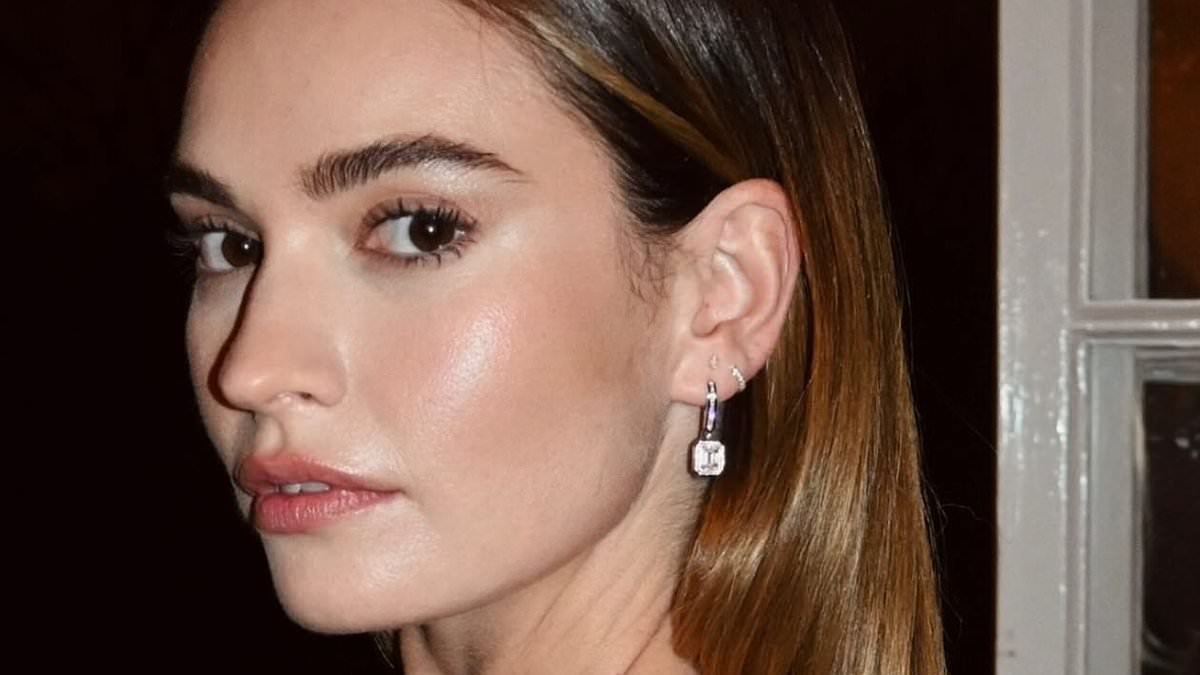 Lily James flashes her tiny tattoo as she stuns in strapless black Stella McCartney gown for the Legends Gala at the Natural History Museum