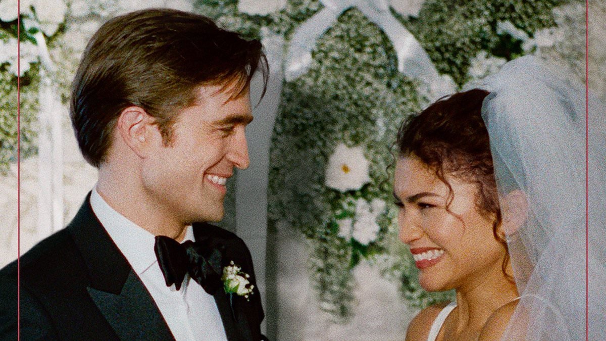 Zendaya and Robert Pattinson send fans wild as they pose as bride and groom in official poster for The Drama