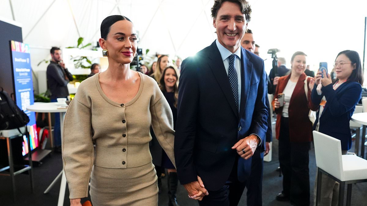 Katy Perry arrives at Davos with Justin Trudeau as celebrities and politicians gather for annual meeting amid heightened security with Trump set to loom large over events