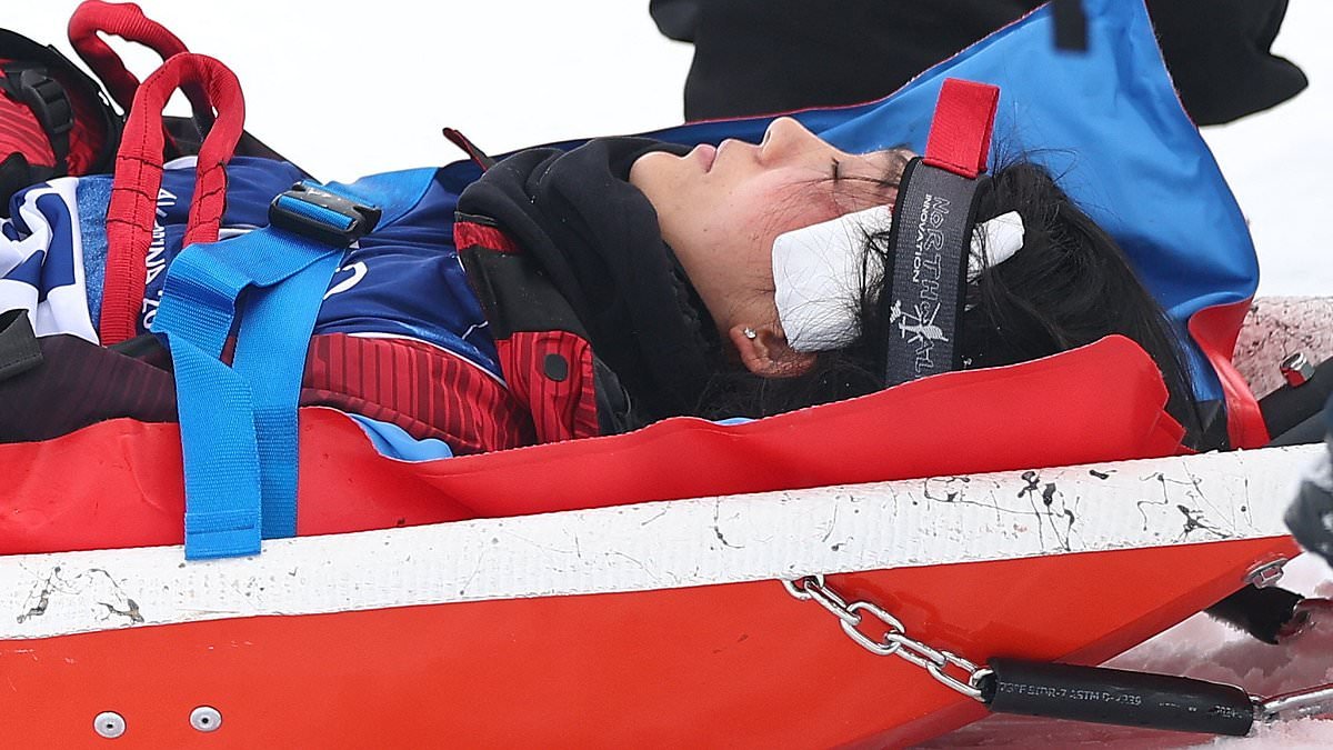 Horrifying moment snowboarder lies motionless after sickening fall during Winter Olympics event