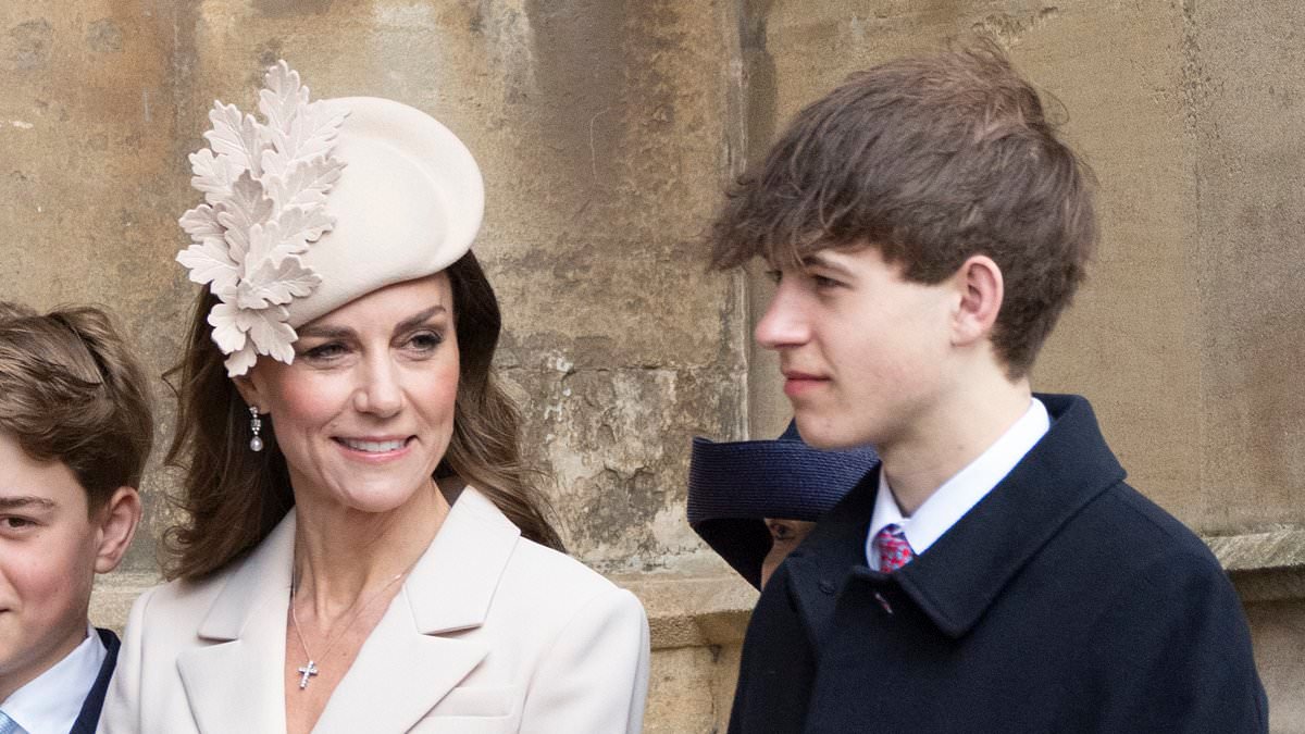 Britain's most eligible bachelor! Earl of Wessex, 18, one of the late Queen's 'favourites' once dubbed 'hidden royal' finally steps into the spotlight at Easter Sunday service