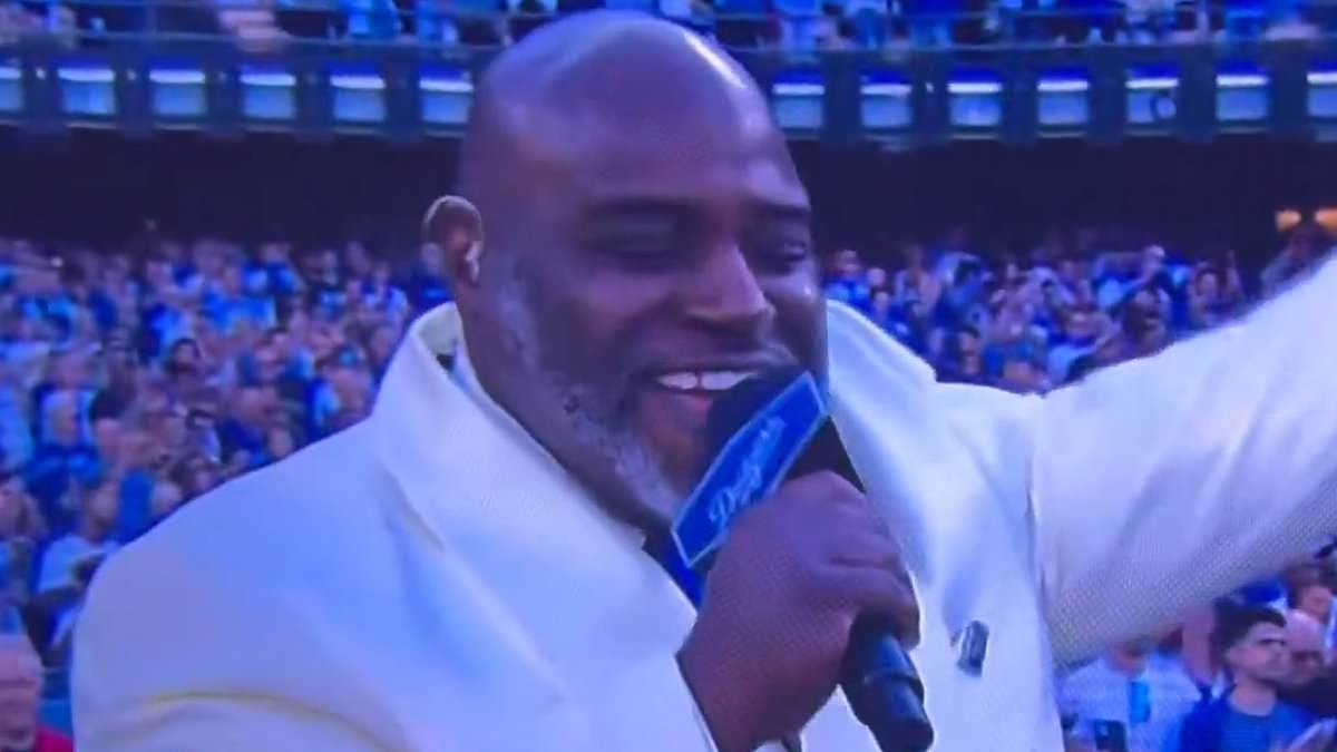 Fury as gospel singer performs 'worst national anthem of all time' before Dodgers' win over the Diamondbacks