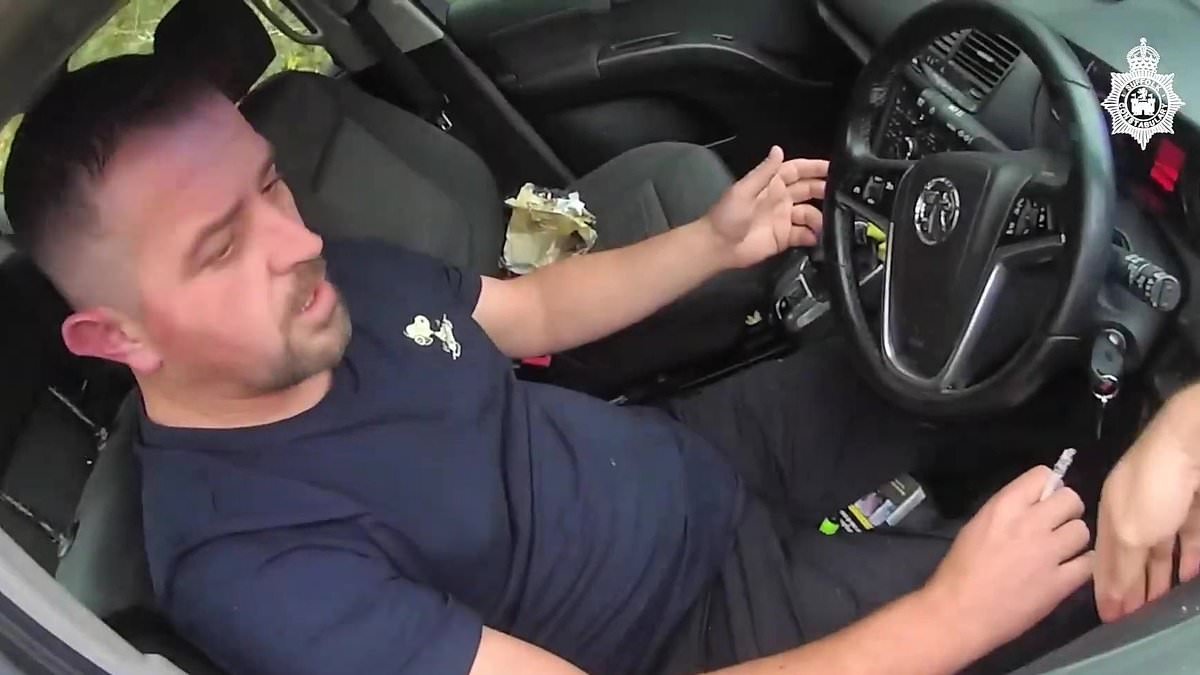 Moment police officer hangs for dear life off the side of drug dealer's car as he tries to make speedy getaway