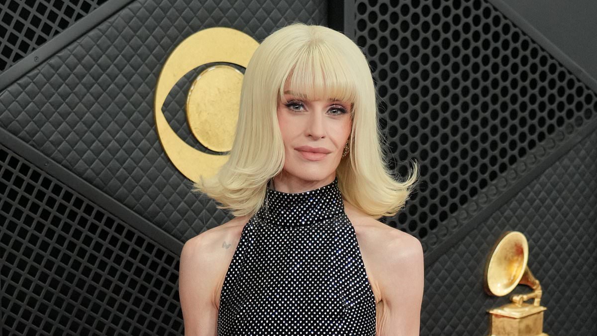 Kelly Osbourne oozes 60s glamour in a sequinned dress and platinum blonde wig as she joins mum Sharon, Yungblud and Olivia Dean leading the British stars at the 2026 Grammys