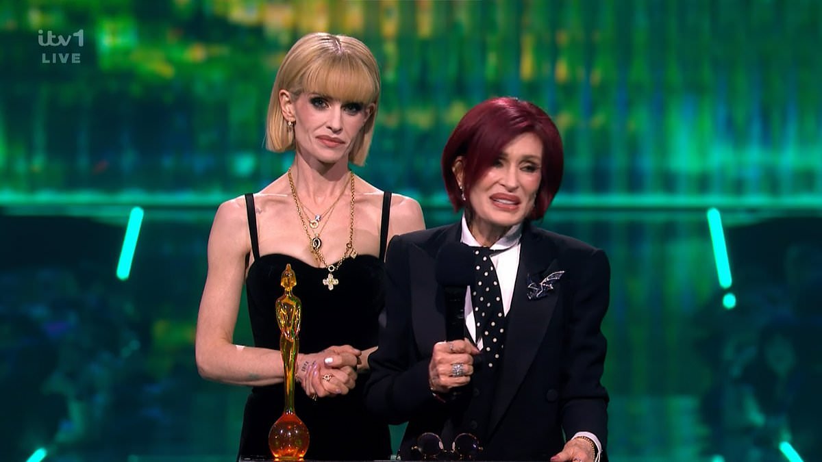 Sharon and Kelly Osbourne make heartfelt speech in honour of Ozzy while Dolly Parton and Robbie Williams pay 'fitting tribute' to the late rocker as he's awarded Lifetime Achievement Award at the BRITs
