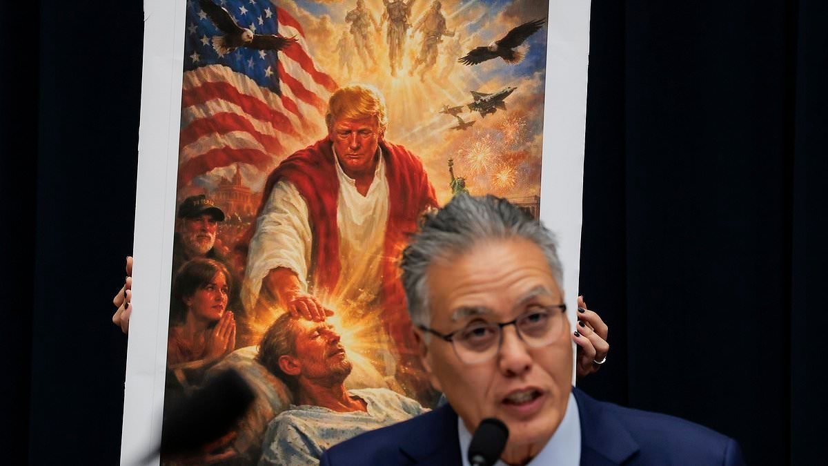 Moment RFK Jr confronted with Trump's viral Jesus meme as he's grilled over his 'mental fitness'