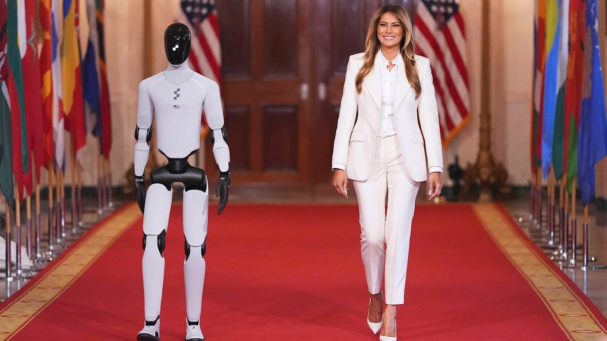 Watch Melania Trump's most shocking White House entrance yet as she's introduced by a ROBOT