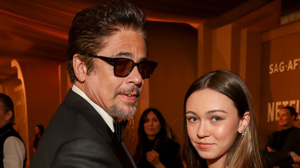Benicio Del Toro's daughter Delilah, 14, makes red carpet debut with dad at 2026 Actor Awards