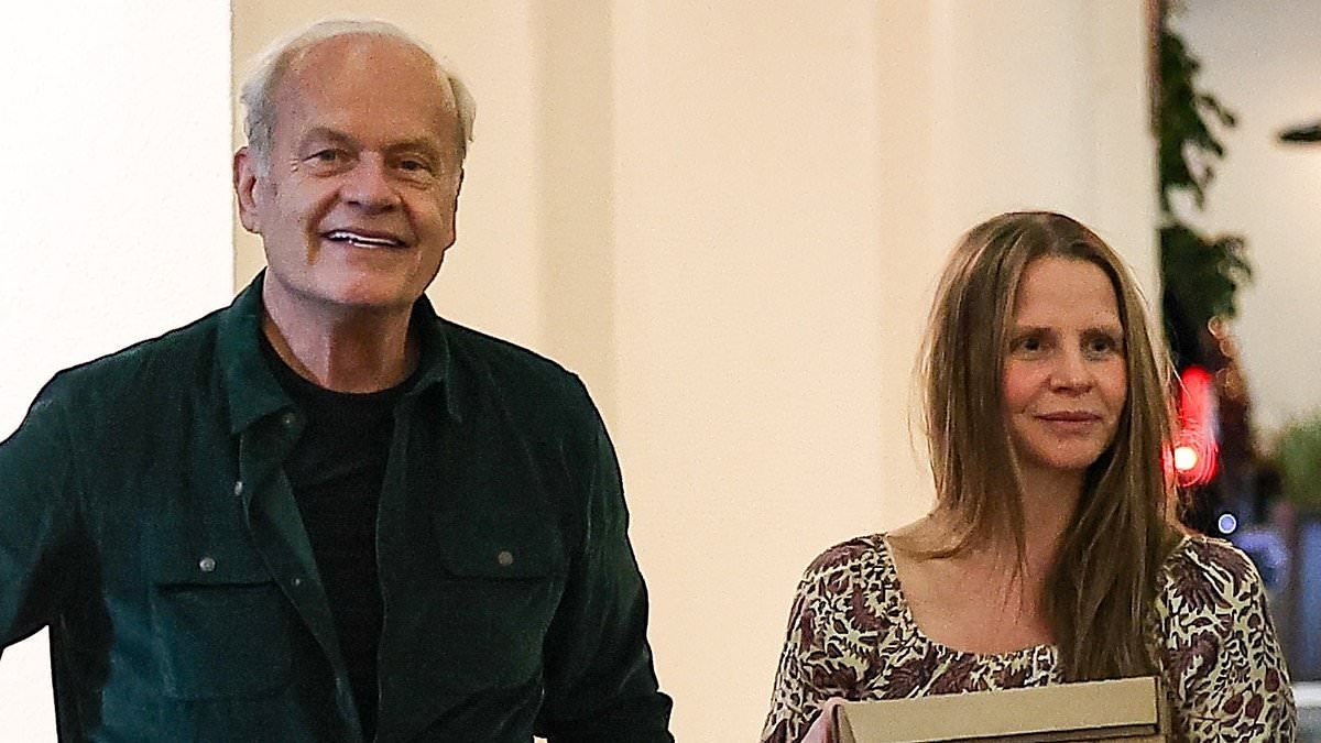 Kelsey Grammer, 71, caught in rare sighting with much-younger wife as he makes her carry their takeout