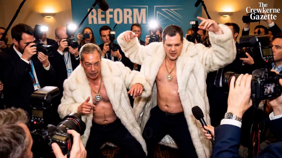 'Fur coat-wearing' Robert Jenrick and Nigel Farage are turned into rappers in AI video after ex-Tory was sacked over rumours he was defecting to Reform