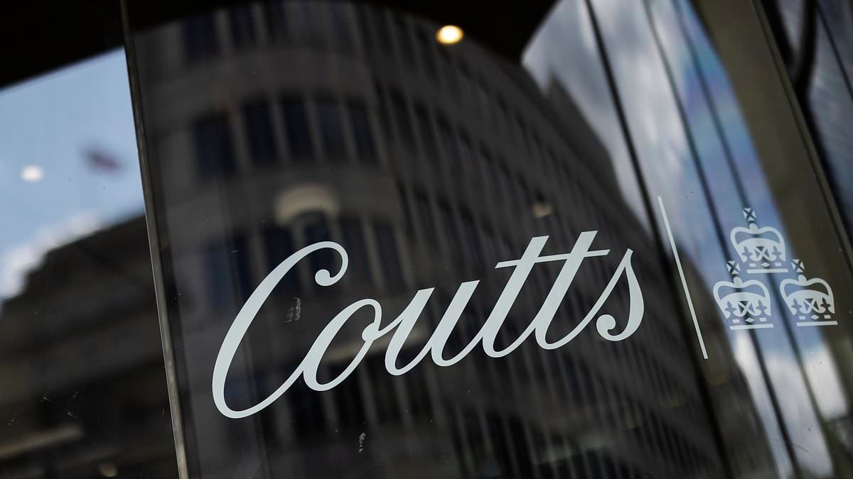 The King's bank Coutts turns its back on millionaires: Minimum amount clients need to open an account rises from £1m to £3m