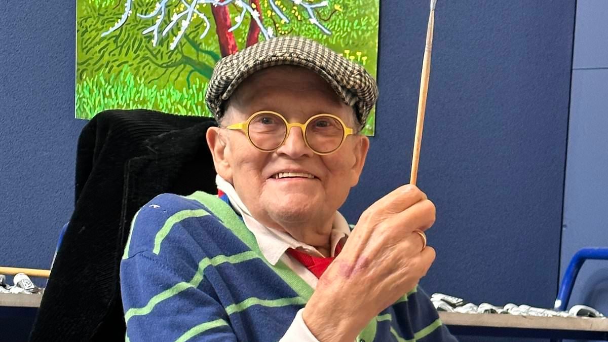 David Hockney pays tribute to his carers in his latest paintings... including the man who makes his glasses