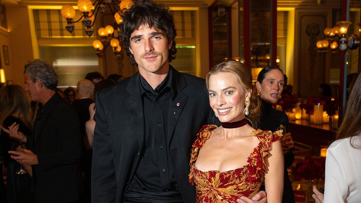 Margot Robbie shows off her cleavage in a corset mini dress as she parties hard with Jacob Elordi and her husband at Wuthering Heights LA premiere after-party