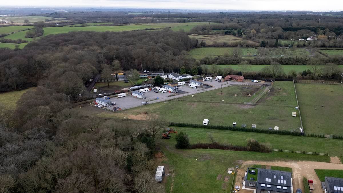 Furious residents of Home Counties village beloved by Cheryl Tweedy and Sharon Osbourne wage war against 'feral' traveller group who have deforested their idyll