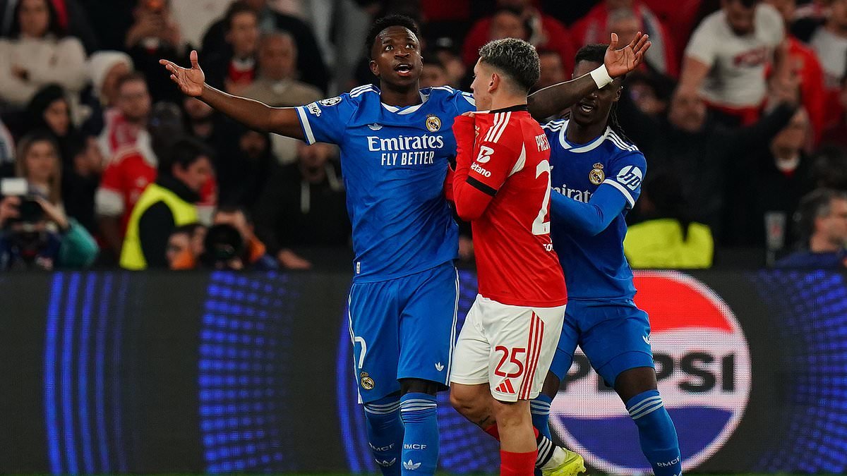 Luis Suarez-Patrice Evra fears trigger UEFA to 'provisionally' BAN Benfica 'racist' Gianluca Prestianni from the Champions League before he faces Vinicius Jr again