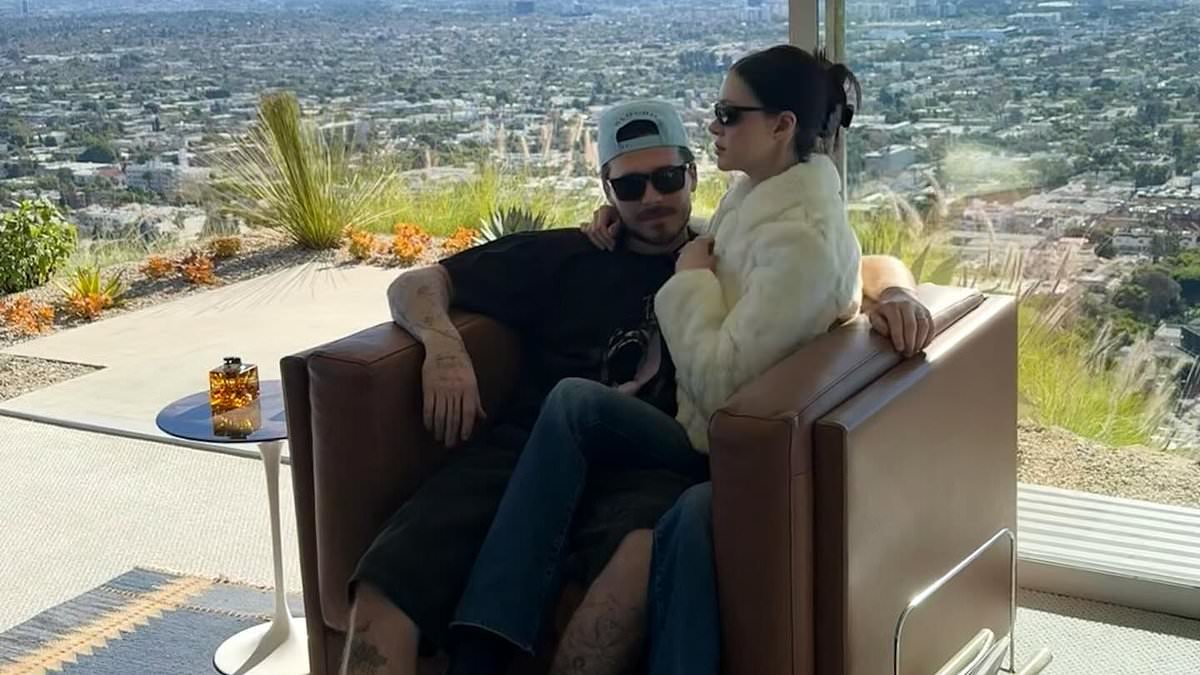 Brooklyn Beckham cosies up to wife Nicola Peltz in loved-up snap as his parents David and Victoria win support of British public amid family feud