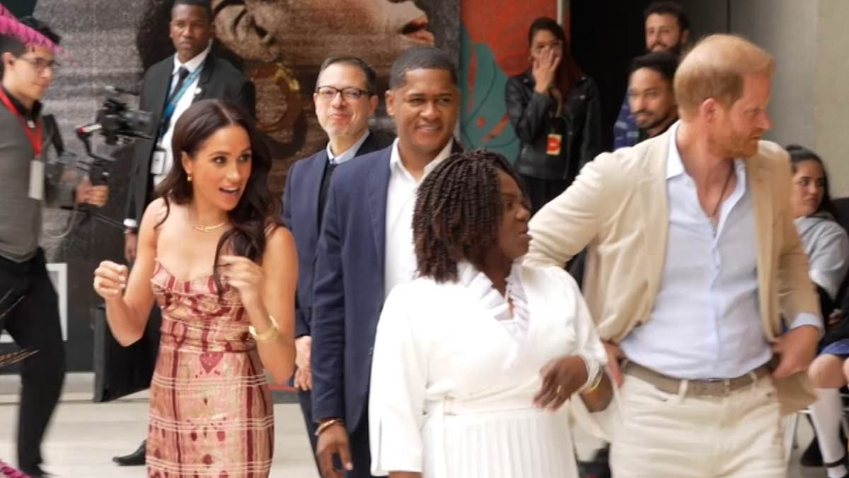 Meghan Markle's reaction when Prince Harry 'went rogue' and upset her 'carefully planned choreography' during Colombia quasi-royal tour