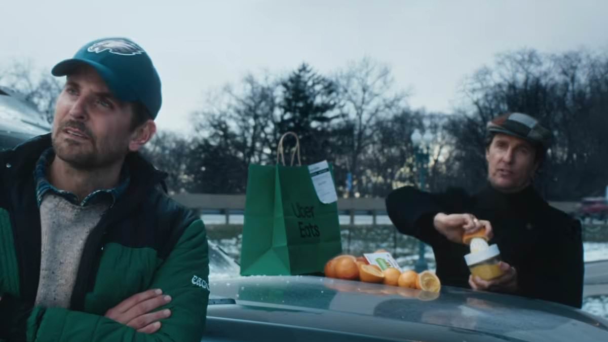Bradley Cooper and Matthew McConaughey hilariously clash over wild conspiracy theories in Super Bowl ad