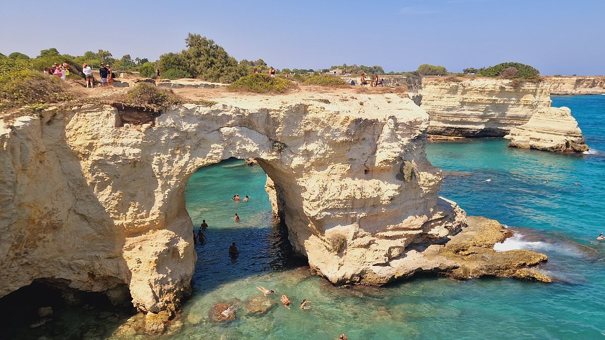 Italy's famous 'love arch' collapses on Valentine's Day as storm lashes the country