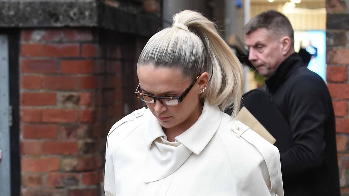 Pregnant Molly-Mae Hague keeps her baby bump under wraps in a chic cream jacket as she leaves her office after announcing she is expecting her second child with Tommy Fury