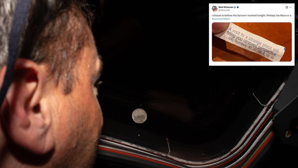 Dream big! Unearthed tweet shows NASA's Reid Wiseman predicted he'd go to the moon 9 YEARS ago after opening a fortune cookie describing a 'visit to a strange place'