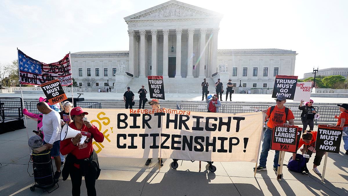 Trump stares down SCOTUS justices face-to-face as they poke holes in his plan to stop birthright citizenship - in a dramatic FIRST for a sitting President