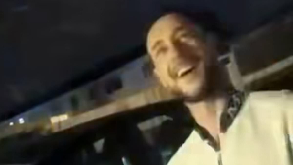 Moment baby killer, 33, laughs as he lies to police just hours after shaking teenage girlfriend's newborn son to death