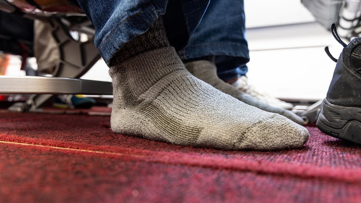 Always keep your socks on during a flight, warns flight attendant