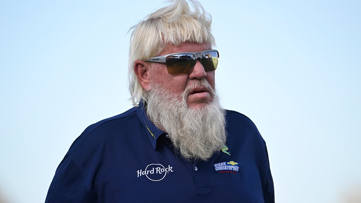 Golf icon John Daly falls during over-50s event in worrying scenes after 16 surgeries in four years - before his caddie rushes to save him