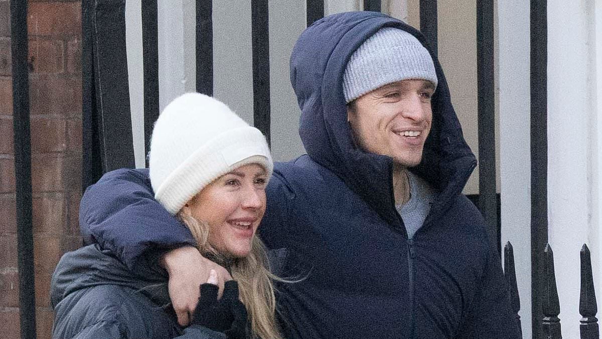 Pregnant Ellie Goulding, 39, keeps her baby bump under wraps as she enjoys a romantic stroll with her toyboy lover Beau Minniear, 28