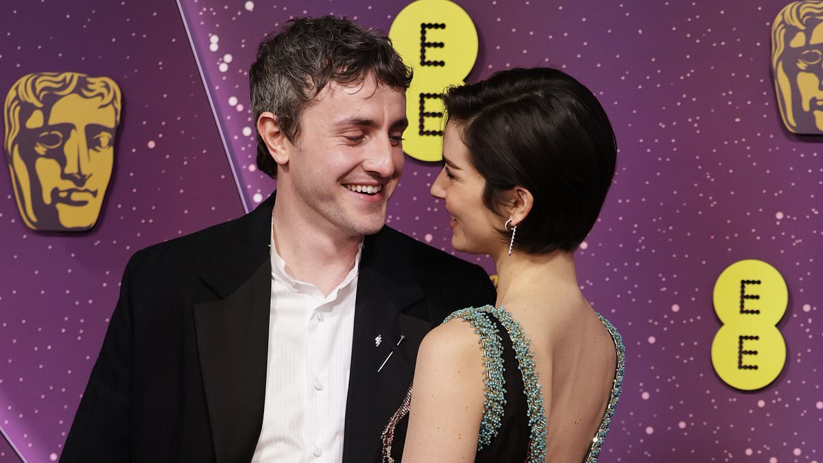 Paul Mescal cosies up to his two leading ladies: Actor looks loved-up with girlfriend Gracie Abrams before posing with Hamnet co-star Jessie Buckley at the Baftas