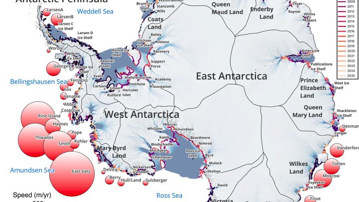 Antarctica has lost 8 TIMES the size of Greater London in ice over the last 30 years, study reveals