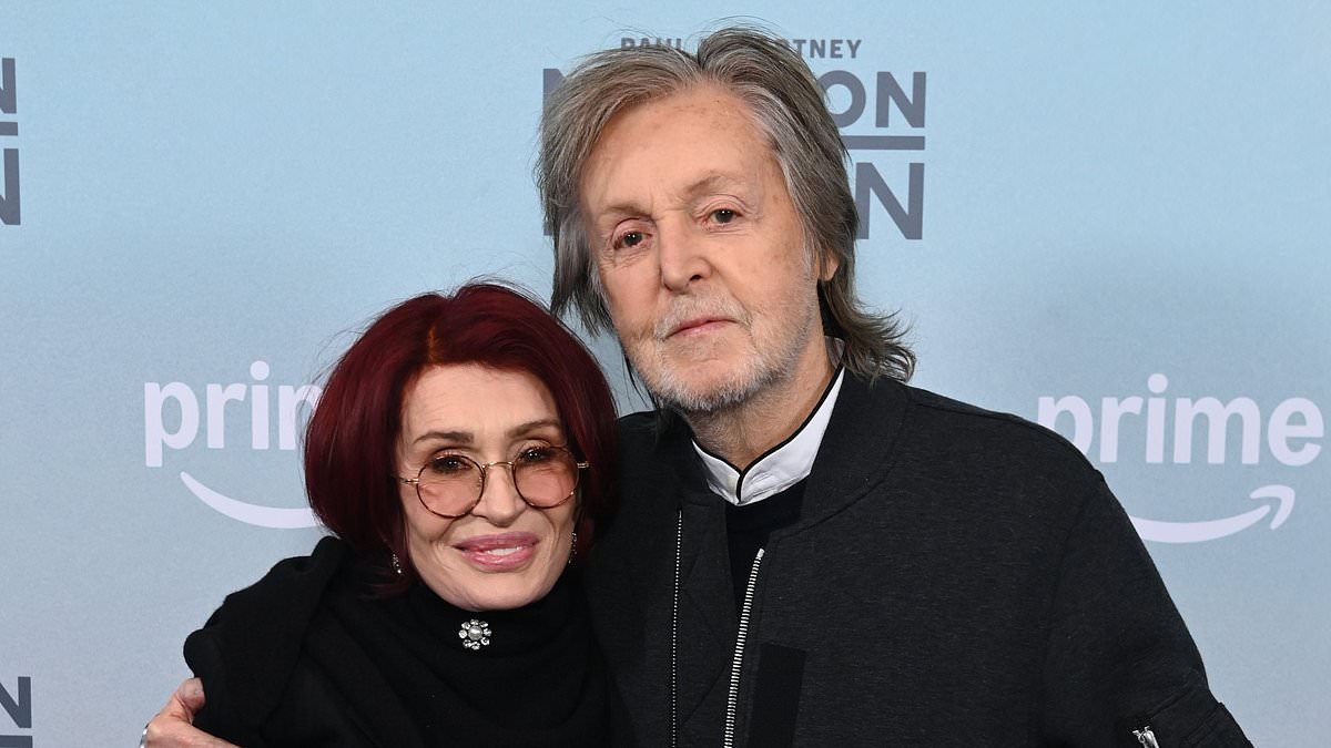 Paul McCartney is supported by pal Sharon Osbourne at the star-studded screening of his new documentary Man on the Run