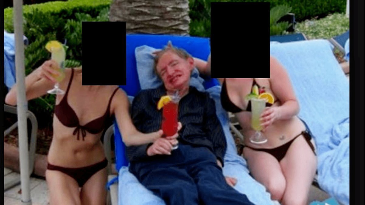 The cocktail-sipping bikini-clad women in THAT Stephen Hawking photo are unmasked - as truth of how it appeared in Epstein files is revealed