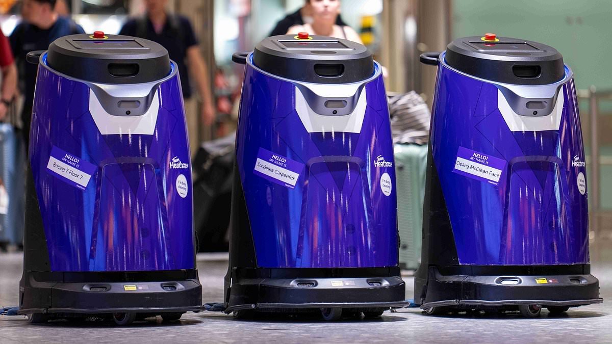 Meet Meryl Sweep and Scrubrina Carpenter! Heathrow reveals the hilarious names for its fleet of new cleaning robots