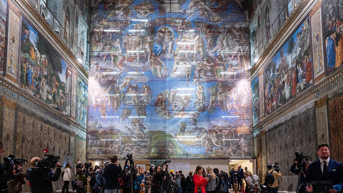 Michelangelo's Last Judgement gets a facial as Vatican shows off its cleaning operation in the Sistine Chapel